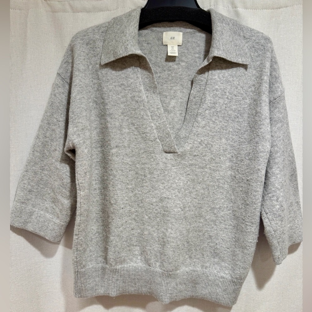 Gray Polo Neck Sweater